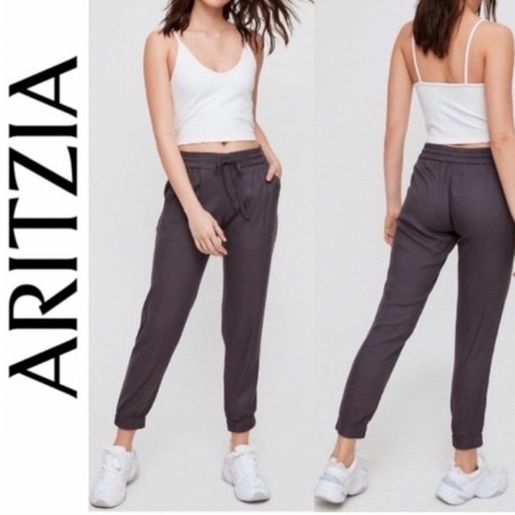 Aritzia Talula Los Felix rayon charcoal gray jogger pants small - Picture 1 of 7